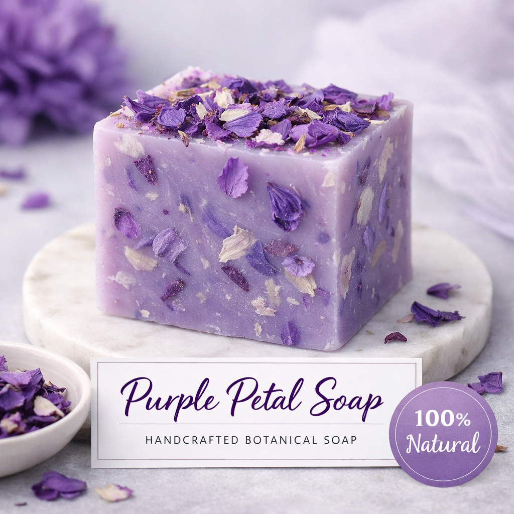 Purple petal soap